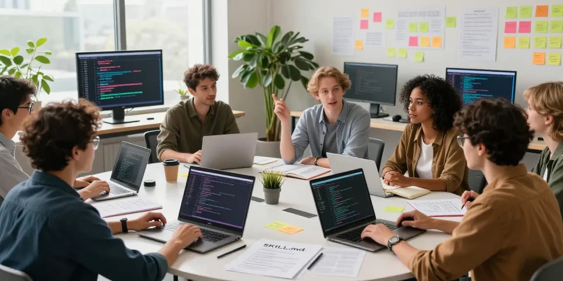 Developers collaborating on openclaw skill management in a modern workspace