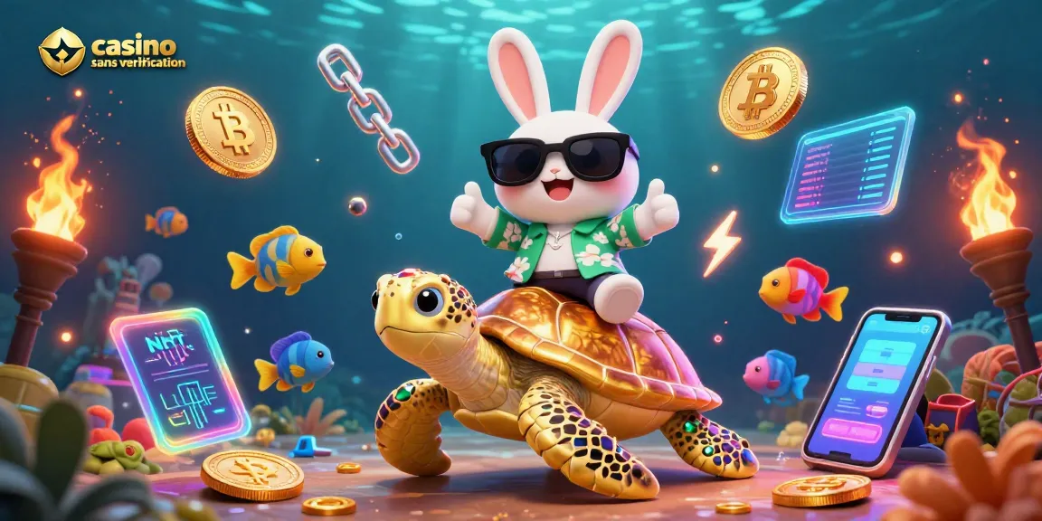 Jouez à des jeux captivants dans un casino sans vérification, avec un décor ludique d'animaux marins.