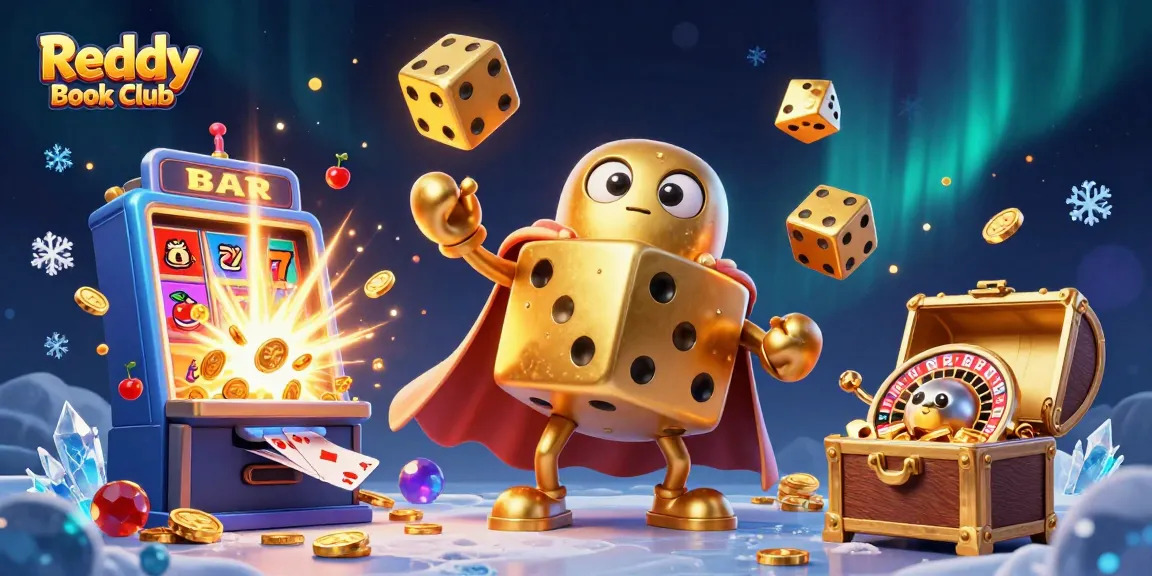 Experience Reddy Book Club's vibrant casino adventure with golden dice and jackpot thrills.