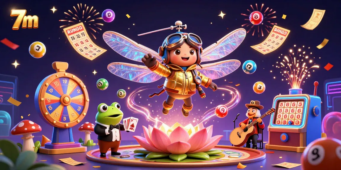 Experience thrilling gaming action at 7m with vibrant casino elements and lively characters.