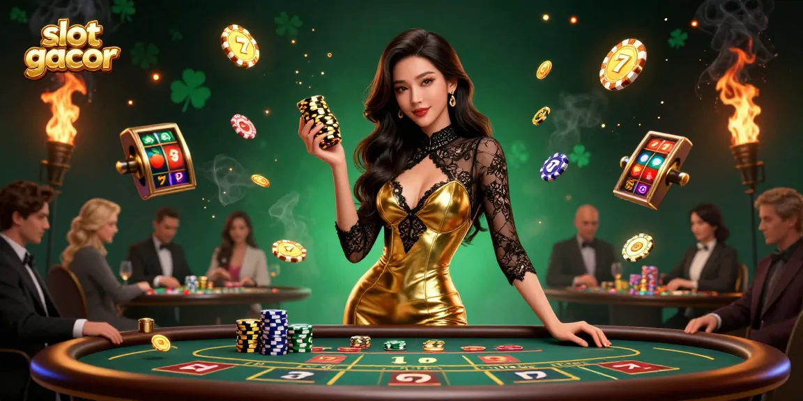 Experience the thrill of slot gacor with high-stakes gaming action featuring glamorous casino elements.
