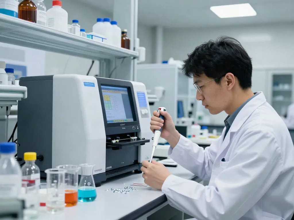 Retatrutide research in a modern lab, showcasing purity testing and analysis in Canada.
