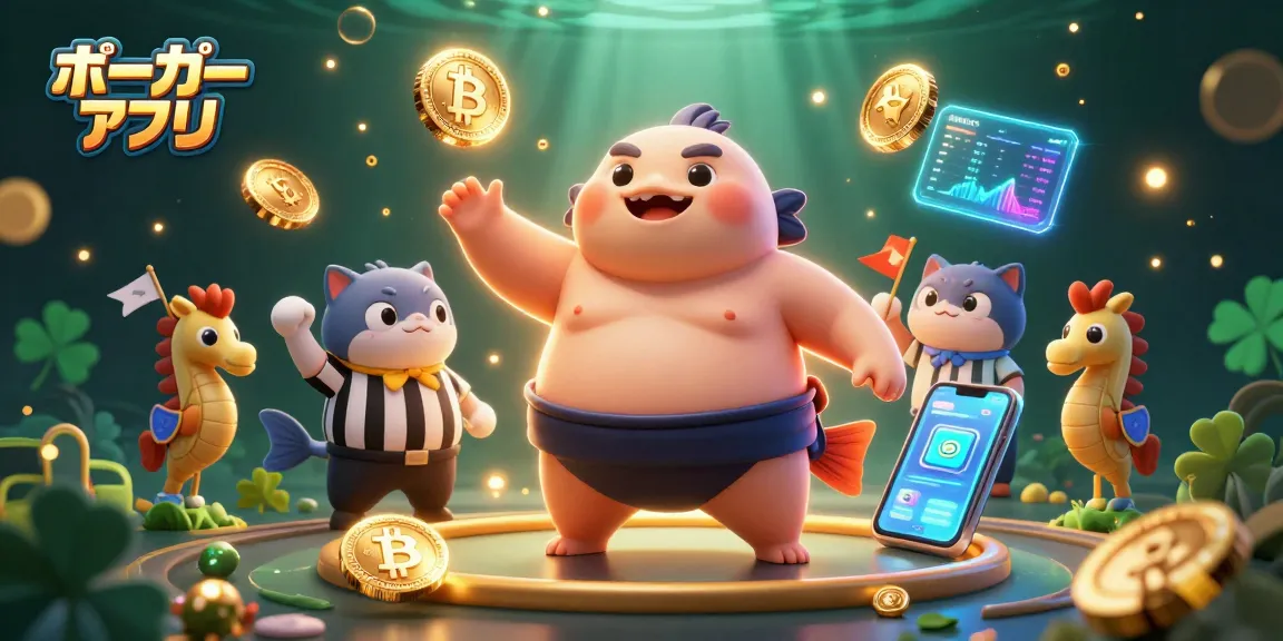 ポーカーアプリで楽しむオンラインポーカーのシーンを描いたビジュアル