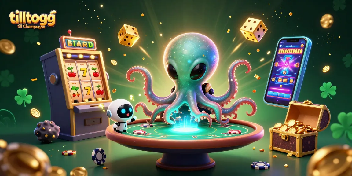 Engage with dynamic tilltugg till Champagne scene featuring a cartoon octopus and casino elements.