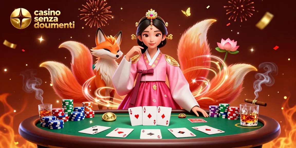 Vivi l'azione emozionante nei casino senza documenti con un'illustrazione vivace di una scena di poker.