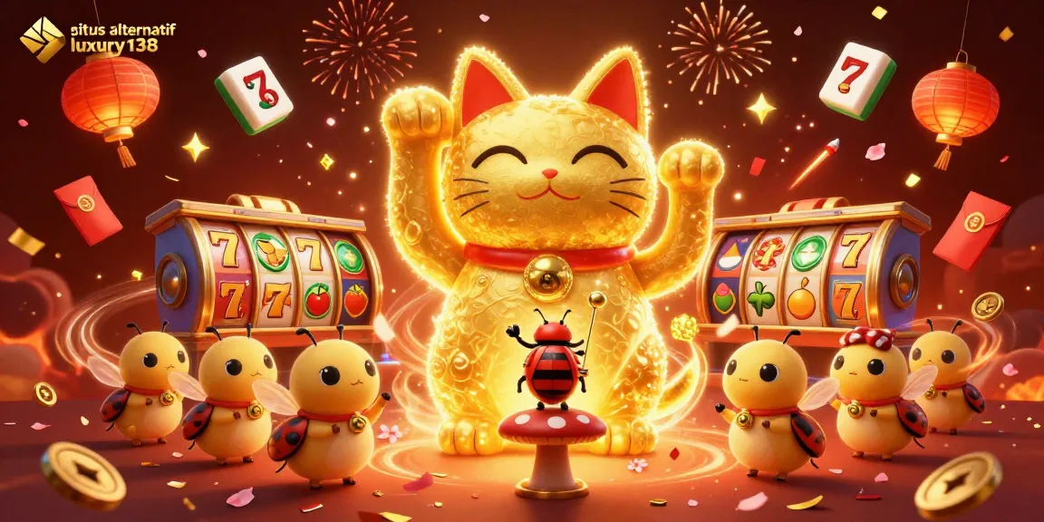 Experience the magic of situs alternatif luxury138 with a vibrant illustration of luck and winnings.
