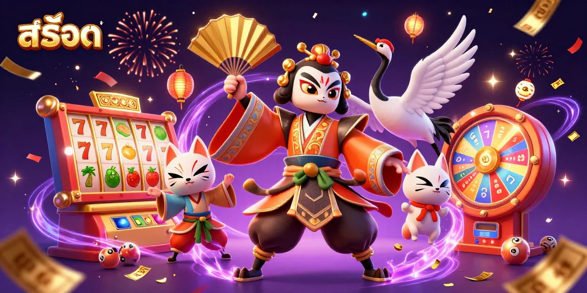 Experience immersive slot gaming action with stunning 3D details, featuring สล็อต elements in a vibrant casino scene.