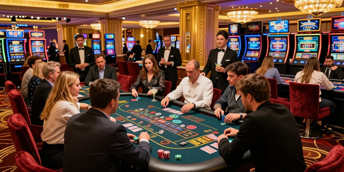 Experience the excitement of casino online stranieri non AAMS with players enjoying vibrant games in a luxurious setting.