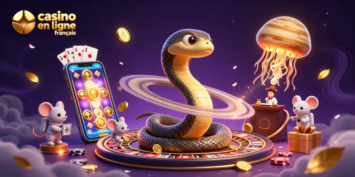 Profitez des jeux au casino en ligne français avec ambiance cosmique et symboles de chance.