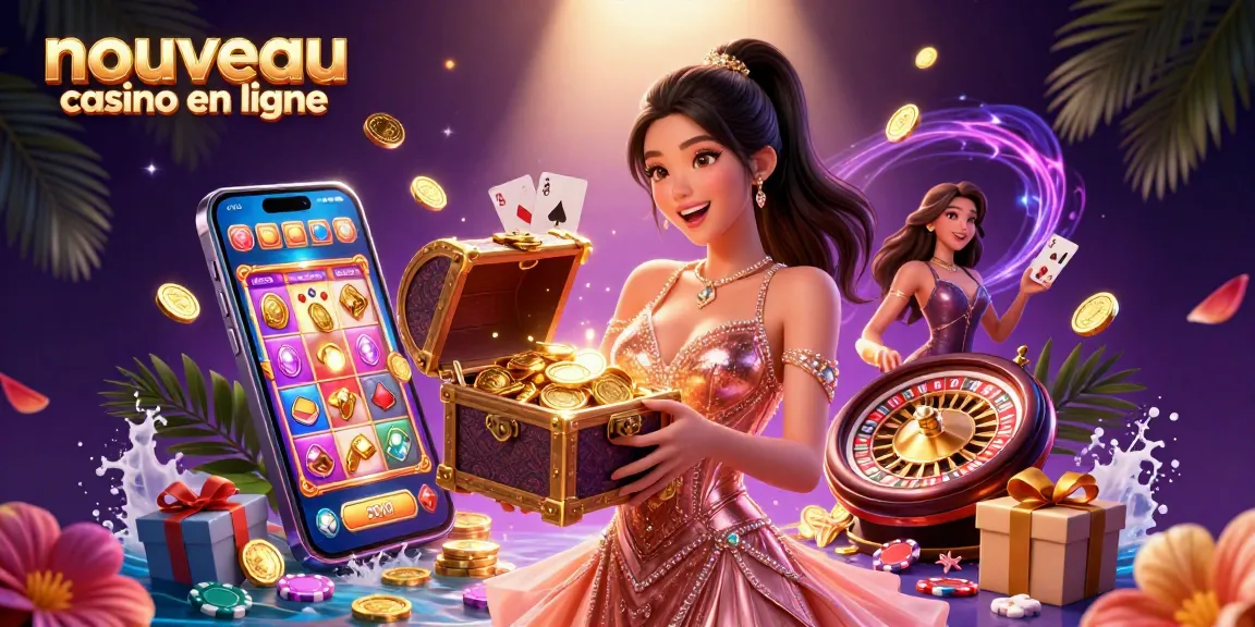 Découvrez l'attrait du nouveau casino en ligne avec un coffre au trésor éblouissant débordant de richesses et d'excitation.
