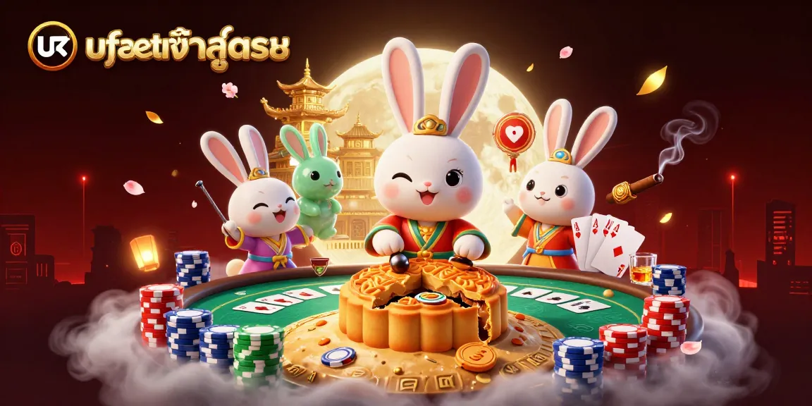 Bet big with ufabetเข้าสู่ระบบ showcasing a vibrant casino scene full of poker chips and action.