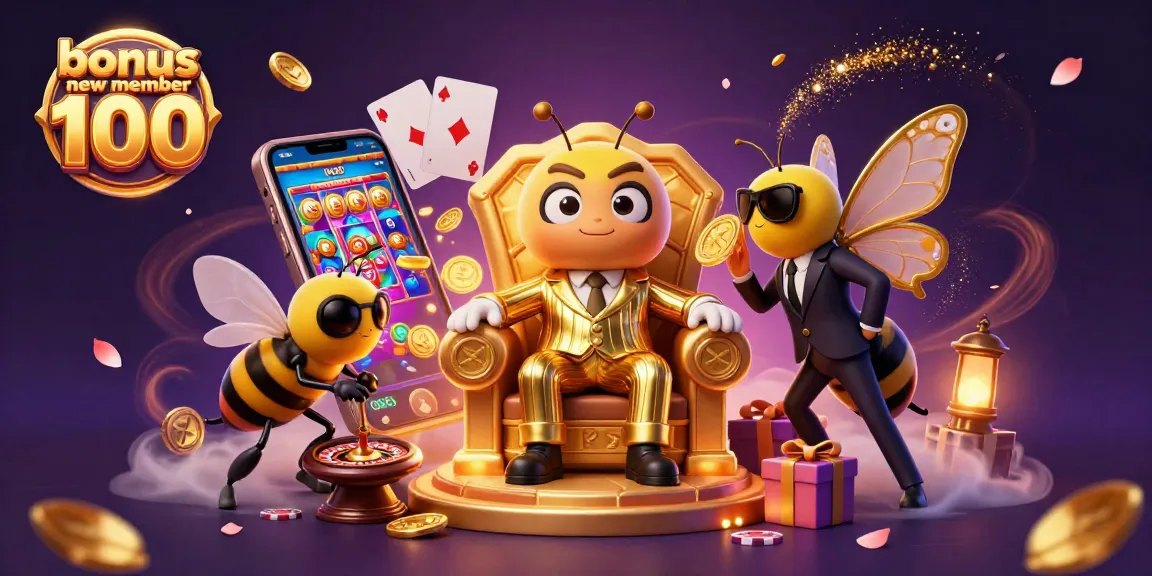 Engage with bonus new member 100 at our vibrant casino, featuring dynamic gaming elements and characters.