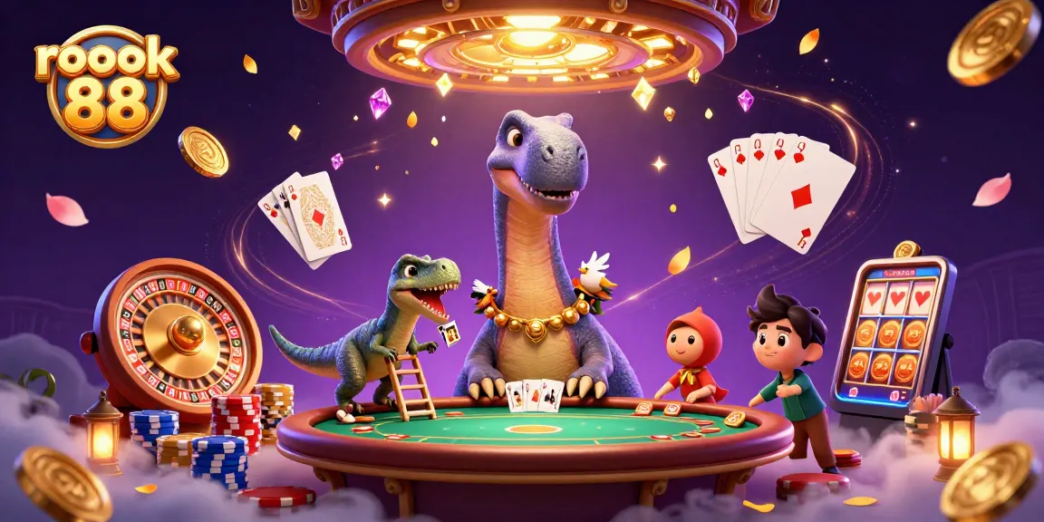 Experience winning moments with rokok 88 in a playful 3D casino scene filled with vibrant details.