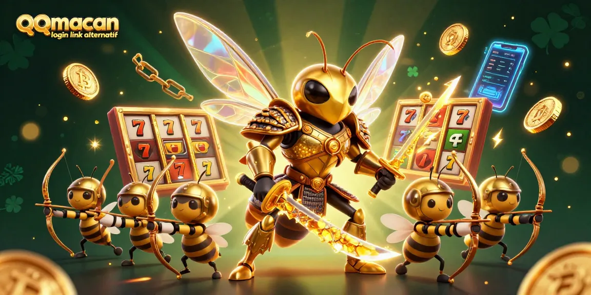 Engage with the qqmacan login link alternatif through dynamic casino-themed illustration.