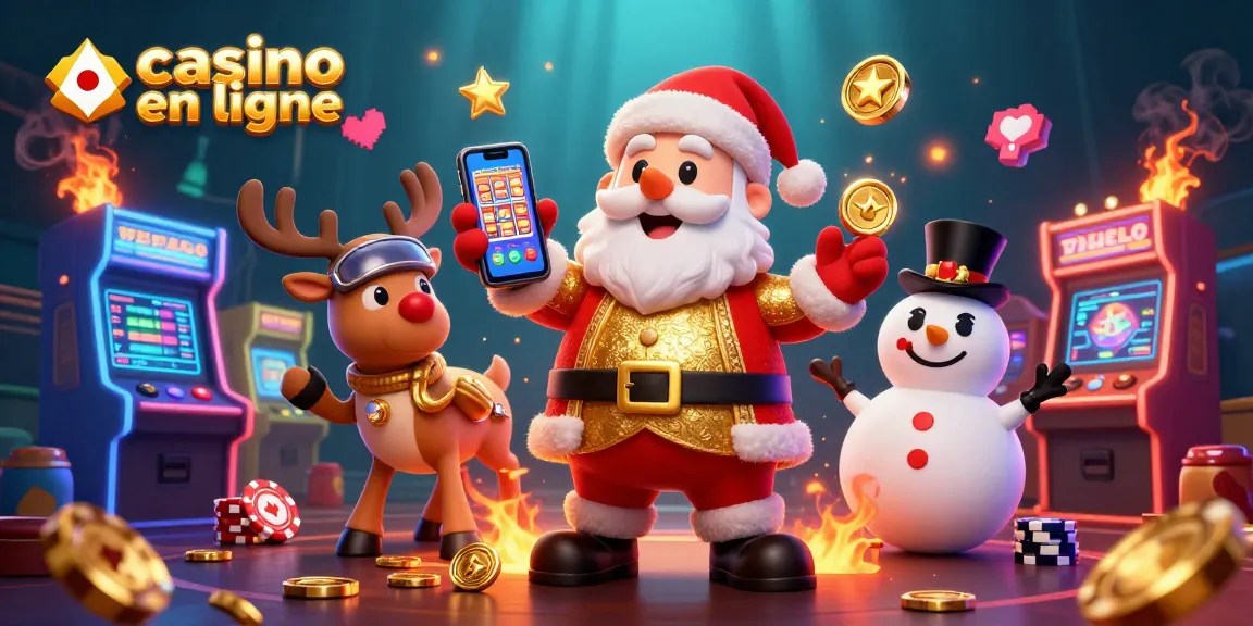 Découvrez le casino en ligne avec Santa et ses amis, mettant en avant des éléments de jeu ludiques et vibrants.