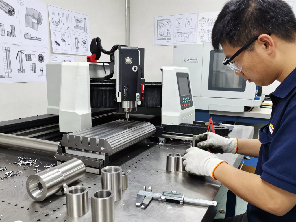 Creating custom stainless steel parts in a precision machining workshop with advanced CNC machinery.