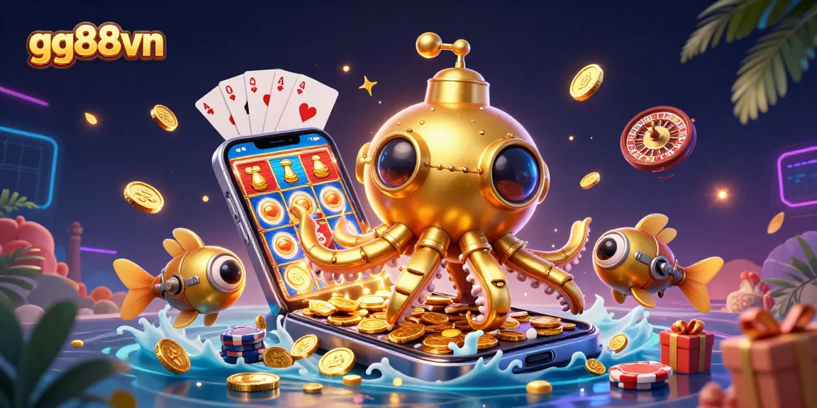 Experience the thrill of wins with gg88vn featuring a vibrant 3D kraken casino scene.