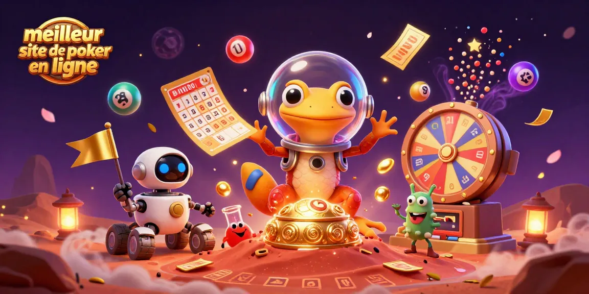Jouez sur le meilleur site de poker en ligne avec une ambiance animée de casino intergalactique.