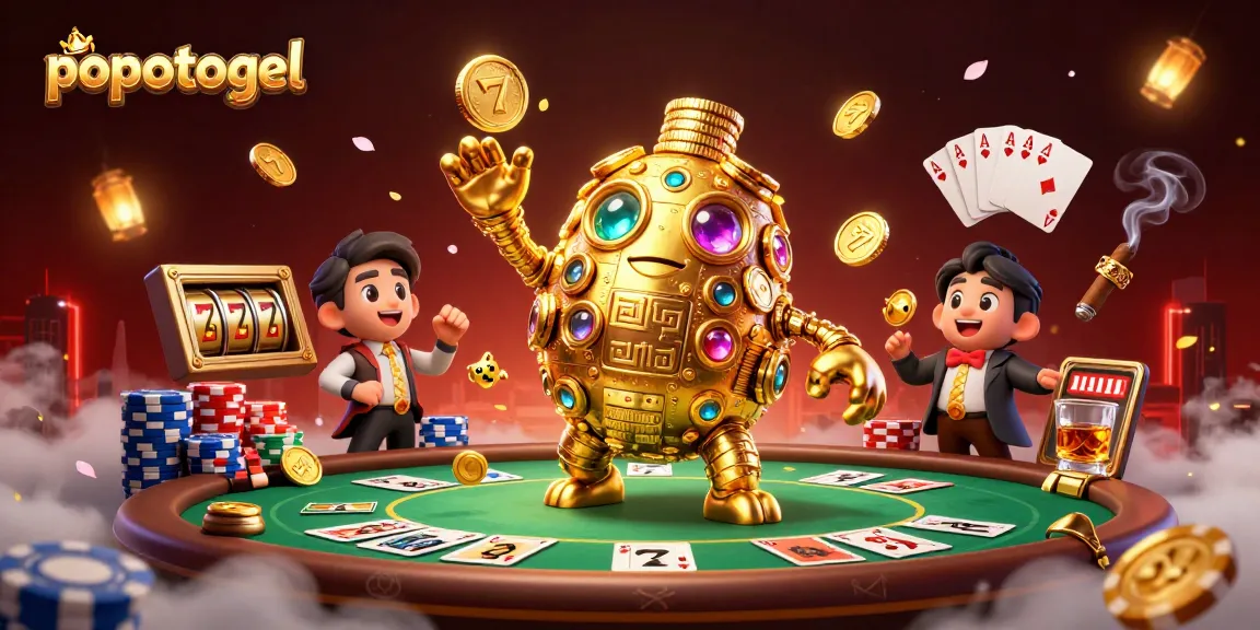Engage in exciting gameplay on popotogel with a stunning illustrated casino scene featuring dynamic elements.