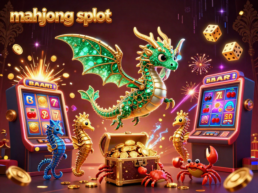Engage with the mahjong slot experience, featuring dynamic elements like a treasure chest and colorful animations.