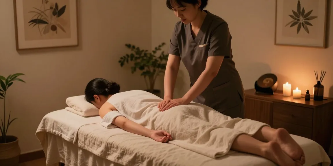 Experiencing a relaxing 신림출장마사지 at home in a tranquil setting.