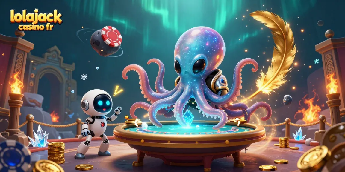 Découvrez le fun de lolajack casino fr avec un octopus alien jouant au poker dans l'espace.