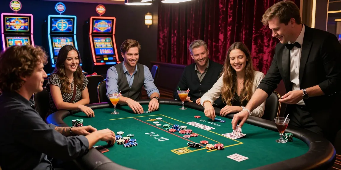Exciting scene at uk credit card casinos with players enjoying a thrilling poker game