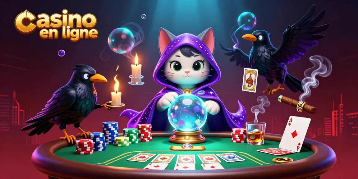 Apprenez à jouer aux jeux de casino en ligne grâce à des personnages mystiques et des éléments de poker captivants.