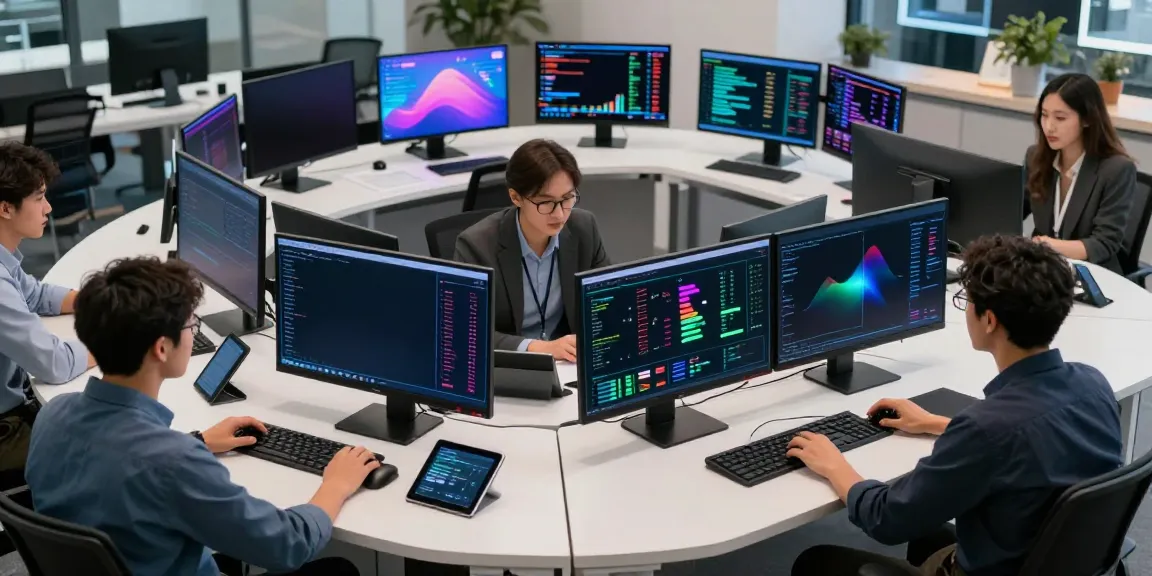 Real-time stock API JavaScript trading environment with multiple monitors and dynamic crypto trading interfaces.