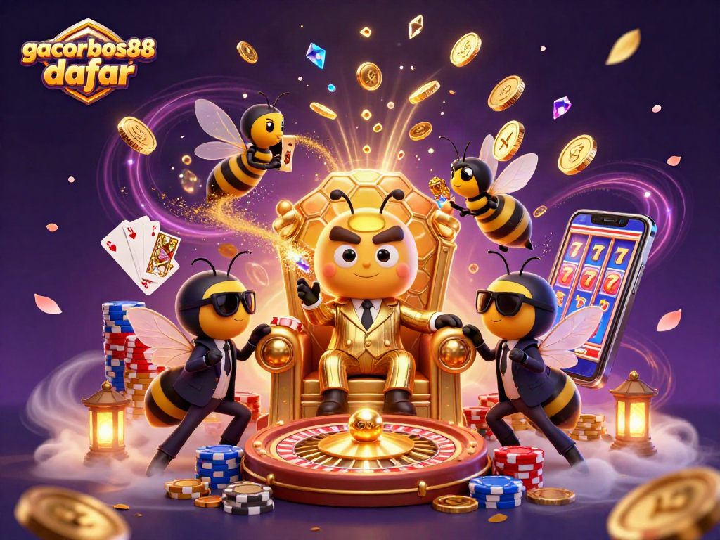 Engage in thrilling gameplay at gacorbos88 daftar showcasing vibrant casino elements and characters.