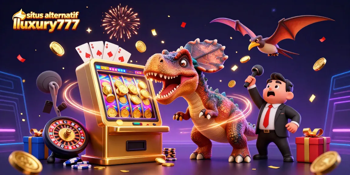 Capture exciting moments at situs alternatif luxury777 with jackpots spilling from a golden slot machine!