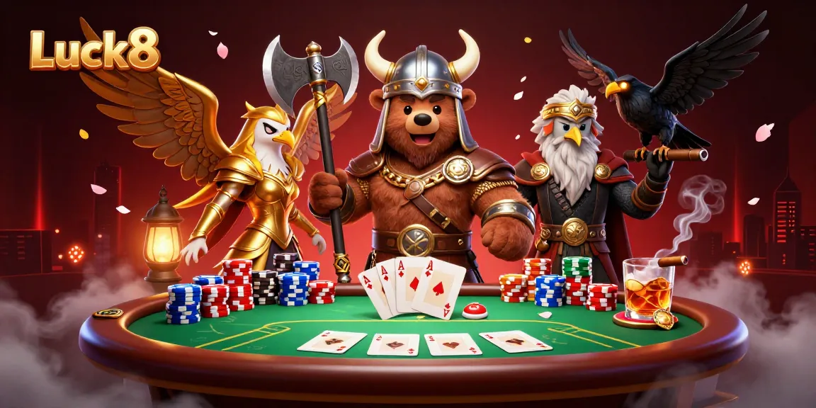Experience exhilarating gameplay at Luck8 with vibrant poker scenes and dynamic casino action.