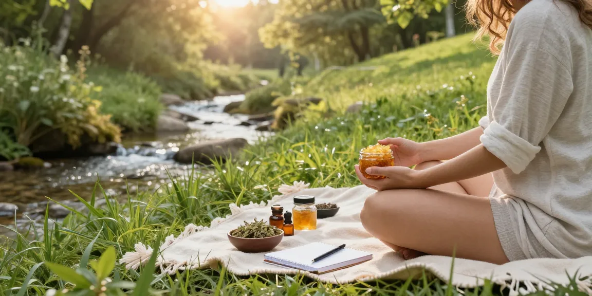 Experience the benefits of shilajit resin in a tranquil outdoor wellness setting.