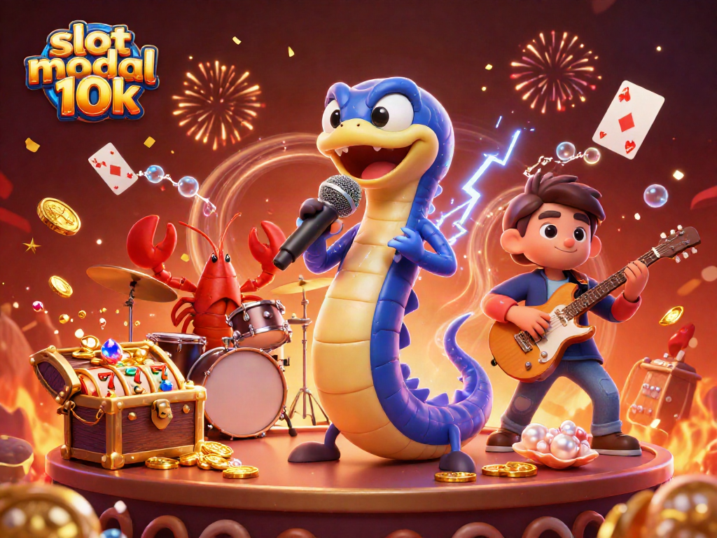 Engage in "slot modal 10k" adventure with a DJ eel and band in an underwater casino.