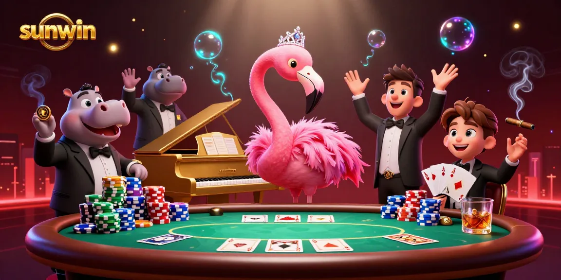 Experience thrilling moments at sunwin casino with vibrant performances, poker chips, and luxury.