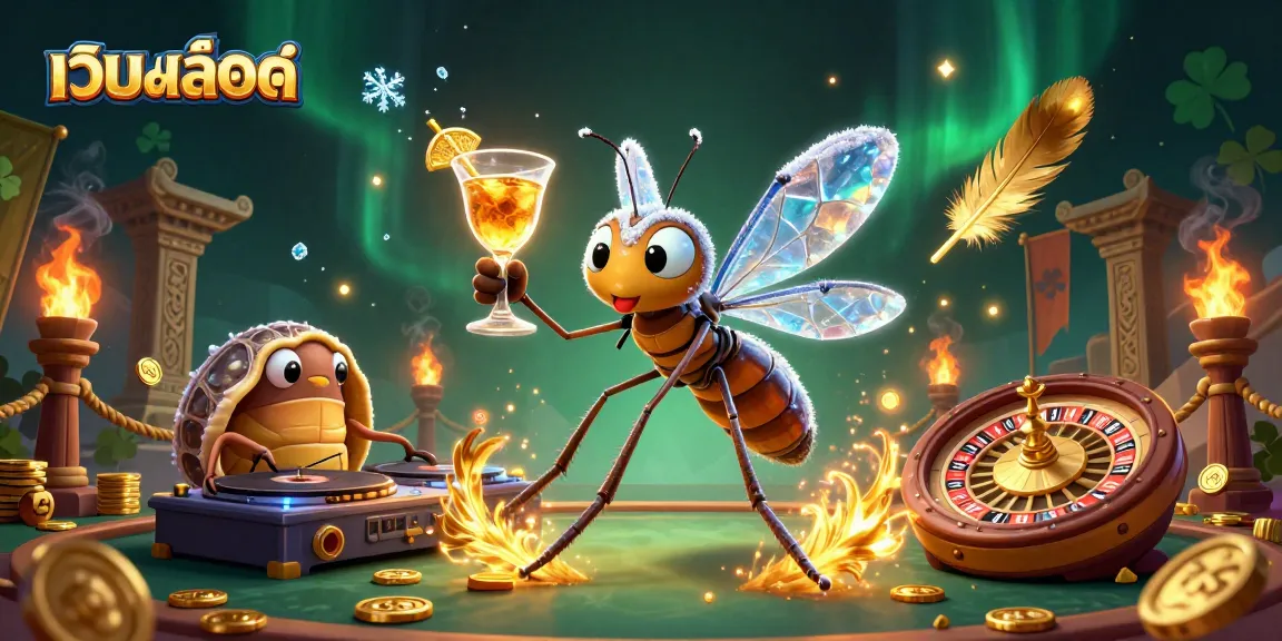 Experience thrilling เว็บสล็อต action in a vibrant scene with unique casino characters and dynamic effects.