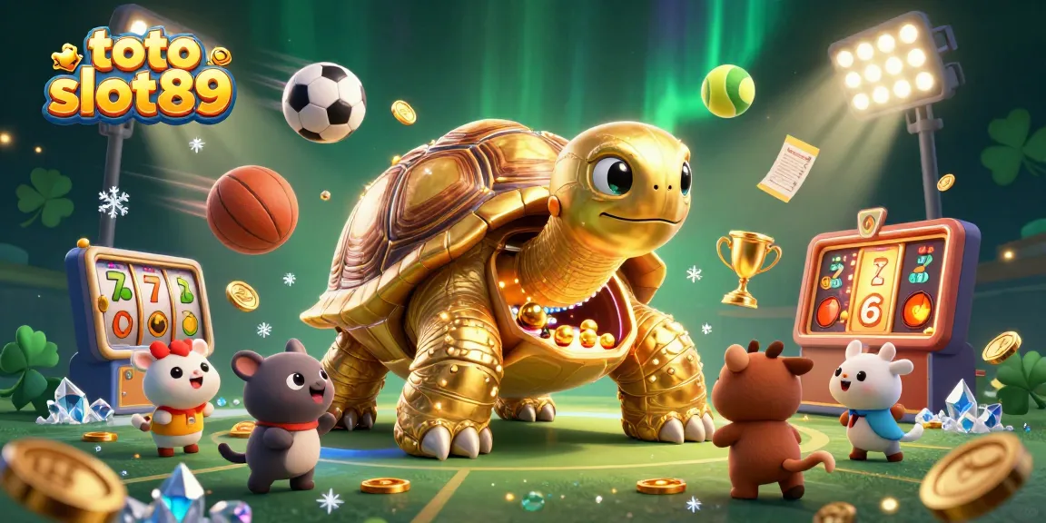 Experience the excitement of toto slot89 with our interactive casino illustration featuring a colossal tortoise pinball machine.