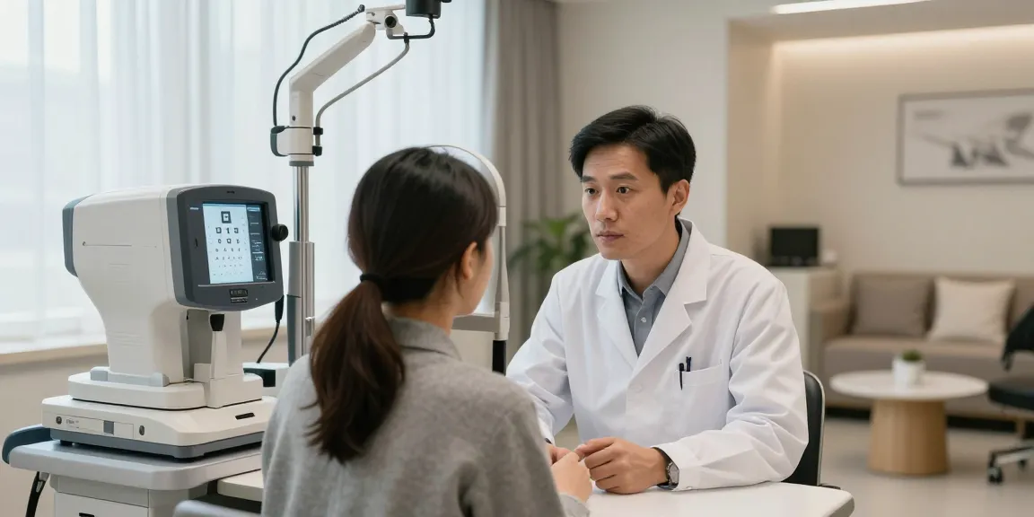 SMILE laser vision correction consultation at a modern eye clinic