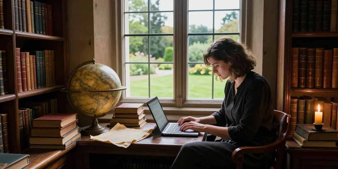 Explore engaging historical content at https://tyntescastle.com in a cozy castle library setting.