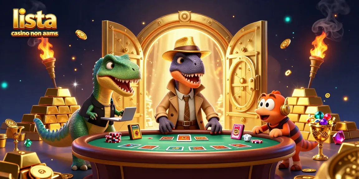 Scopri i migliori casinò con la lista casino non AAMS, dove un velociraptor gioca a blackjack.