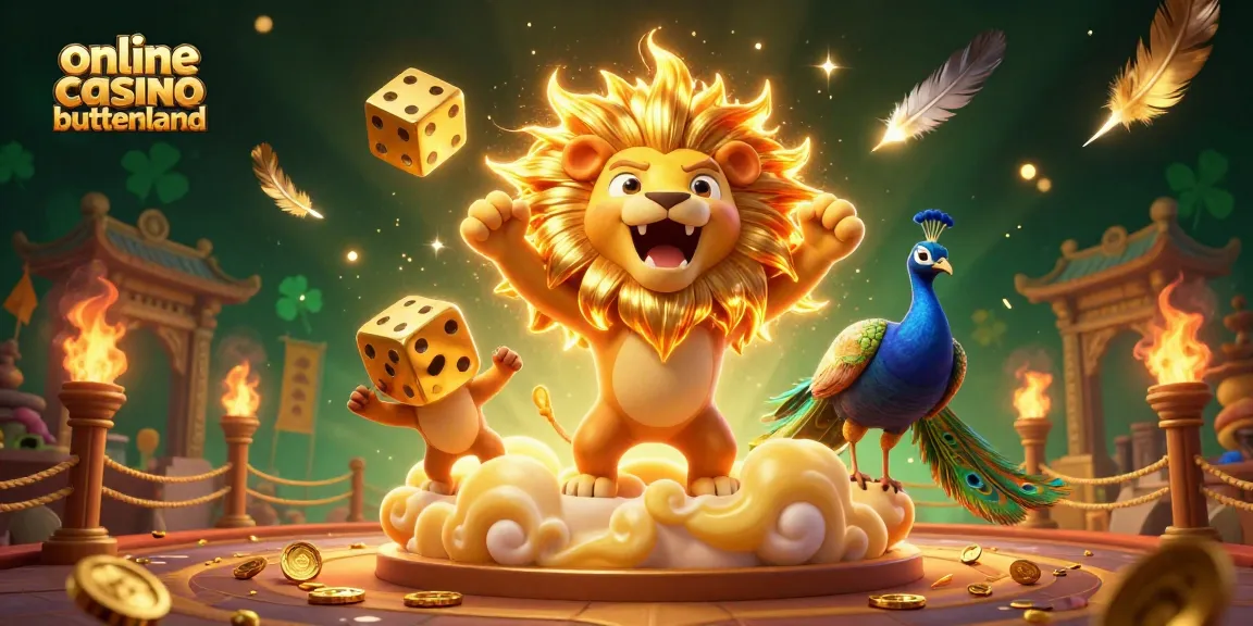 Engage in excitement at an online casino buitenland, featuring vibrant characters and golden dice.
